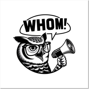 Funny Who Whom Owl Grammar Gift for Teachers Posters and Art